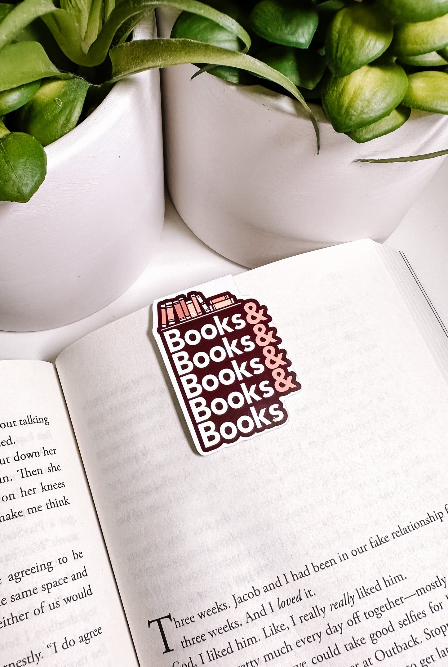 Books & books & books magnetic bookmark