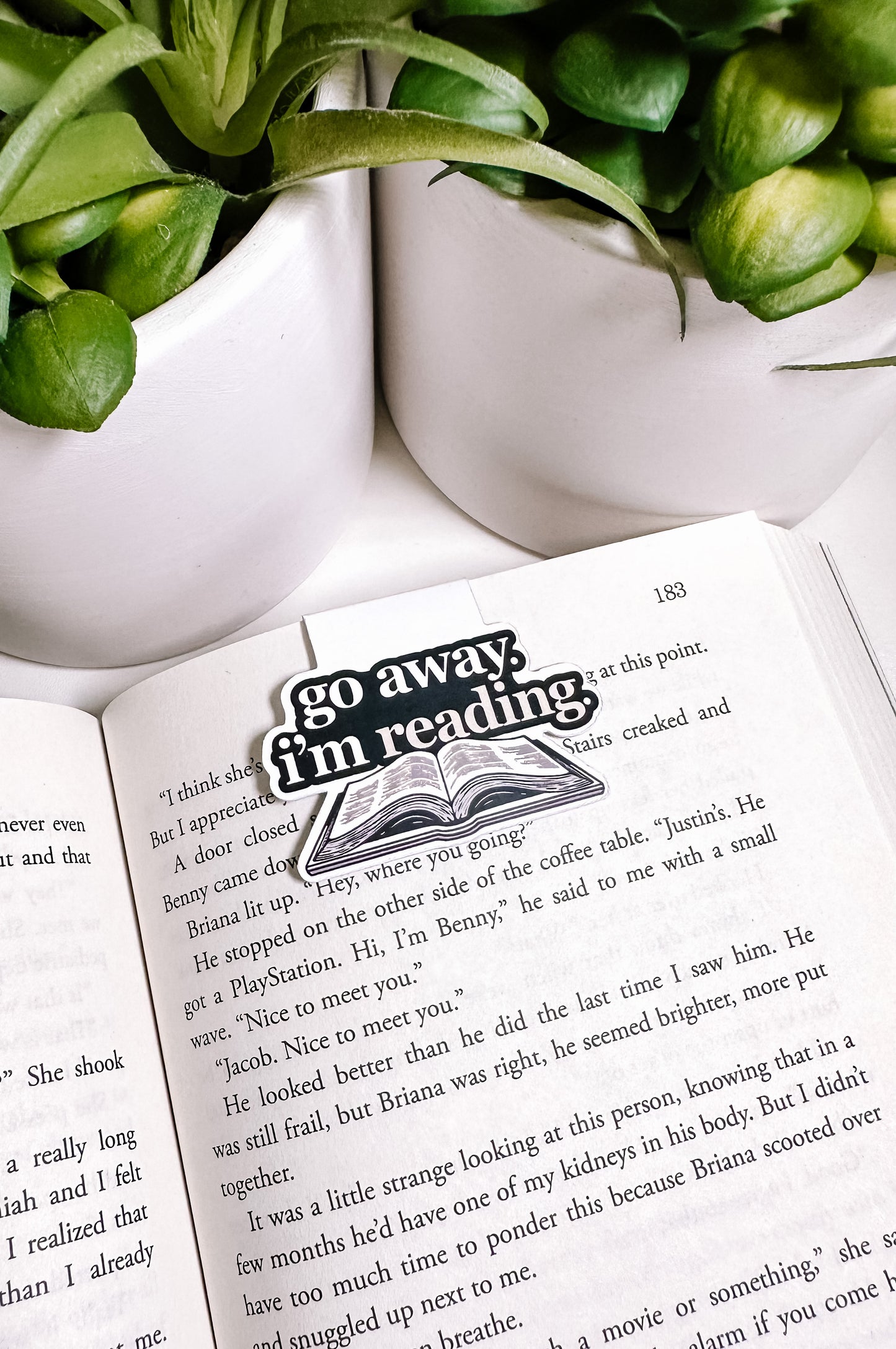 Go away, I’m reading magnetic bookmark