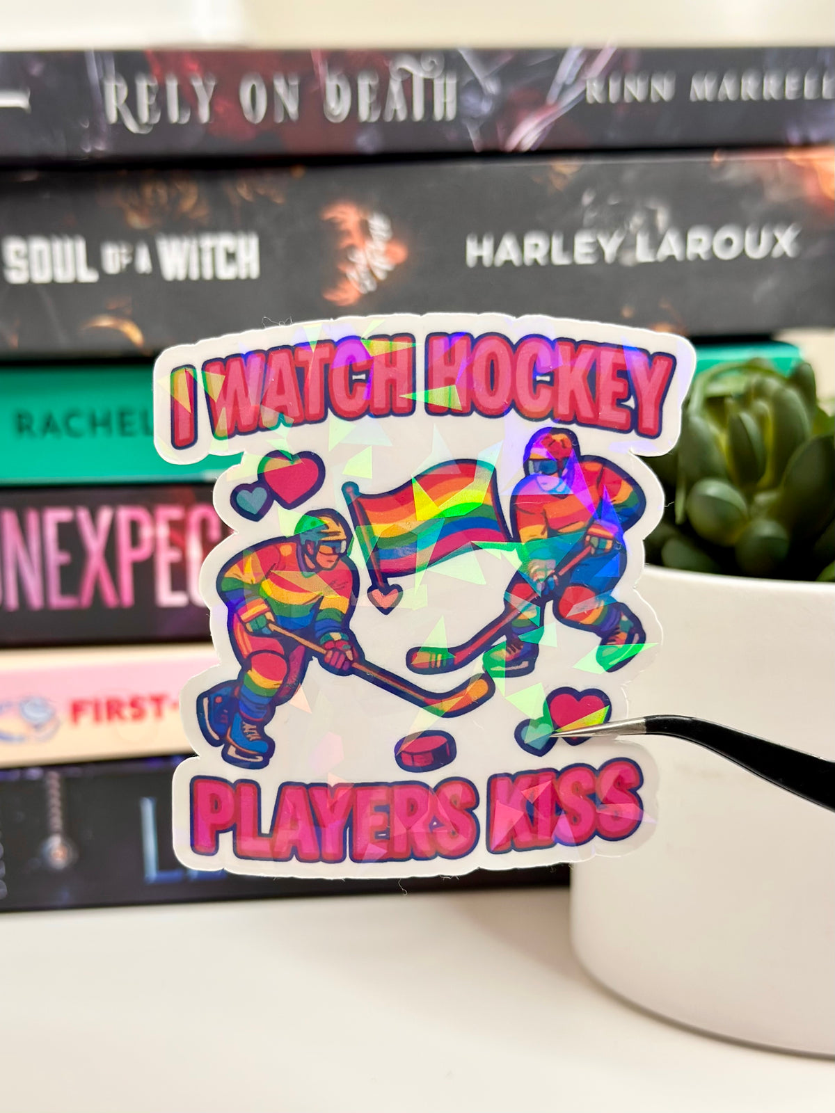 I watch hockey players kiss sticker