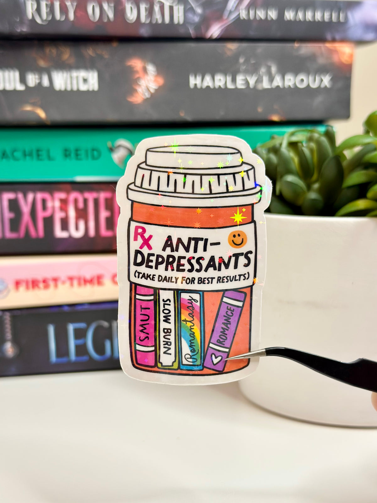 Anti-Depressants Book Bottle Sticker
