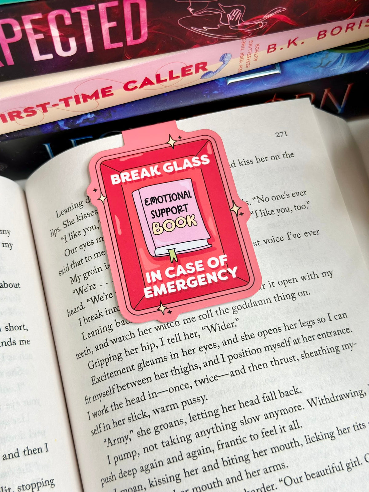 Emotional Support Book Magnetic Bookmark