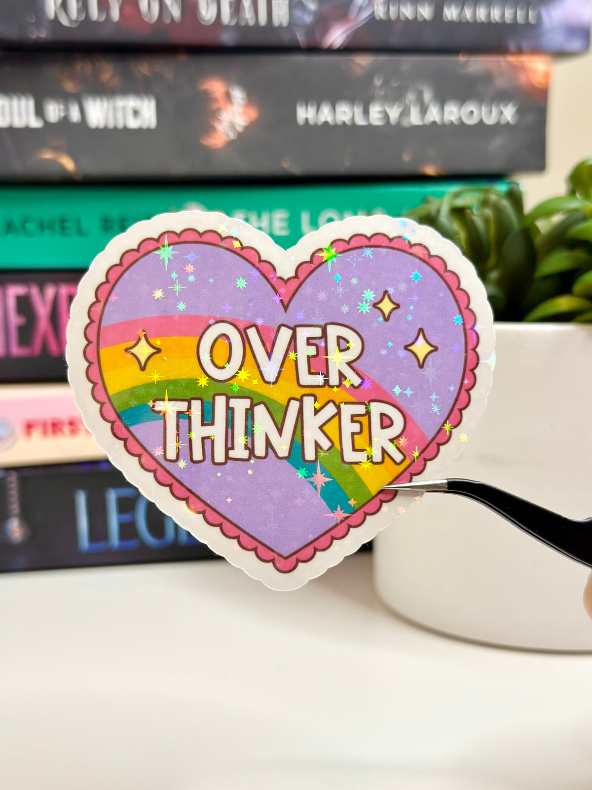 Over Thinker Heart Shape Sticker